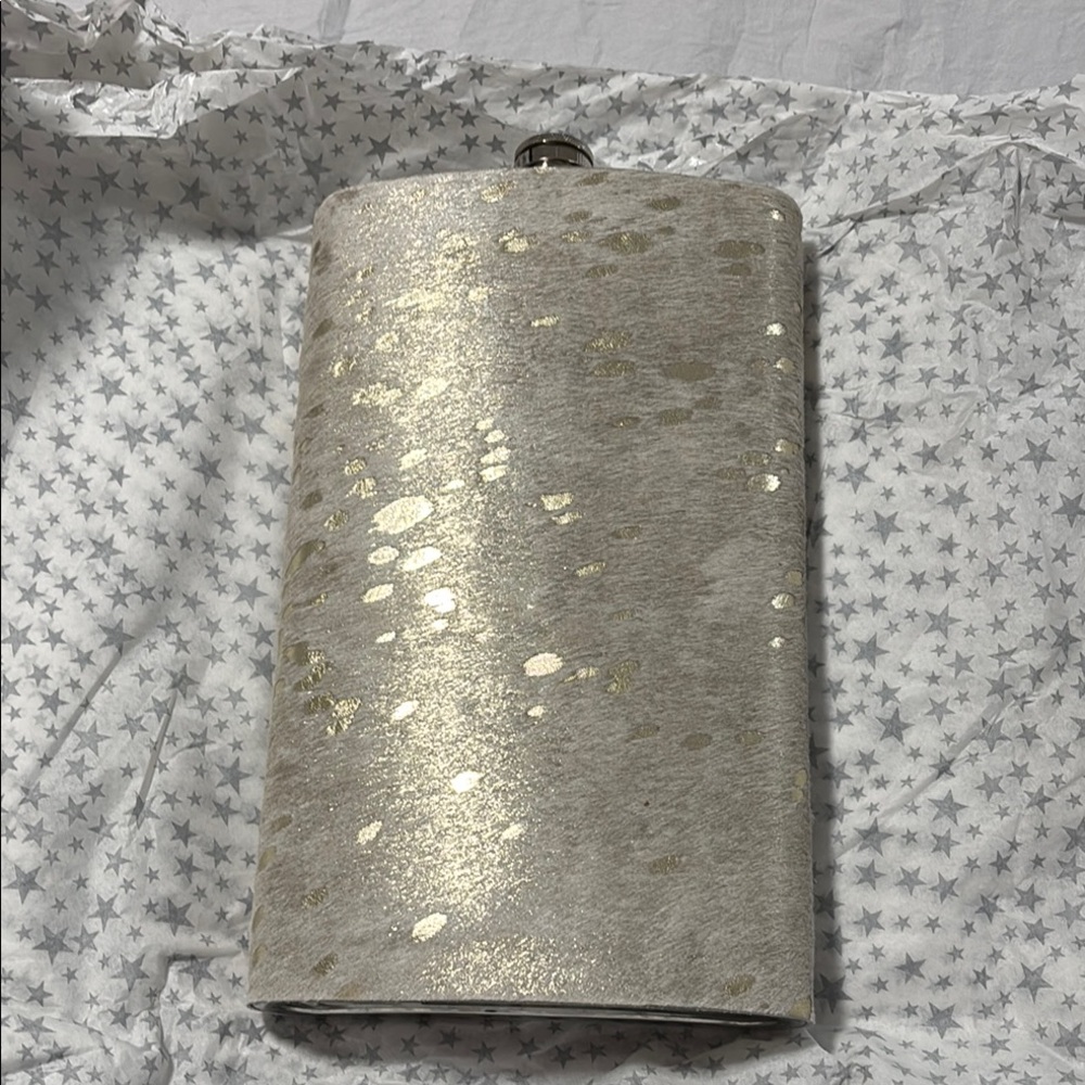 Chic Gold and Cream wine flask